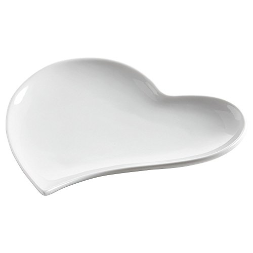 Maxwell & Williams White Basics JX57912 - Piatto a forma di cuore in porcellana, 17 cm