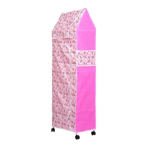 Image of YouCopia Baby Wardrobe Plastic Kids Storage Rack with Fabric Cover & Wheels | 6-Tier Plastic Shelves Organizer | Toy, Book & piceLiner Spice Drawer Liner, Kids Room (Unicorn)