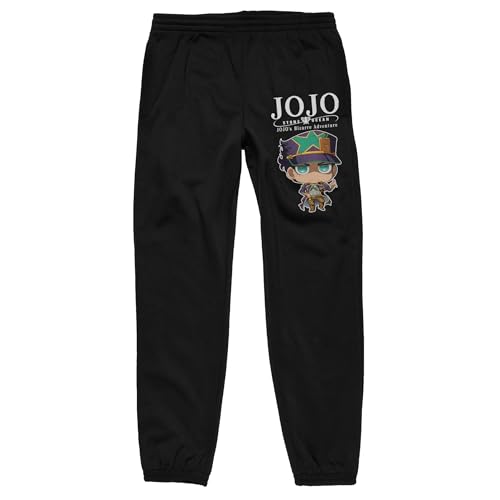 Bioworld JoJo's Bizarre Adventure Chibi Jotaro Adult Black Joggers