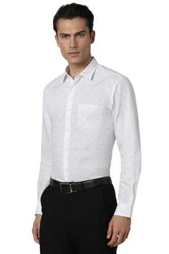 Image of Peter England Men's Cotton Slim Fit Ditsy Printed Full Sleeve Shirt