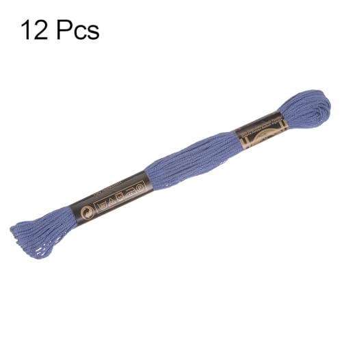 Image of HARFINGTON 12 Skeins Embroidery Floss 8.75yds(8m) Egyptian Long-Staple Cotton Cross Stitch Thread for Sewing DIY Bracelet Yarn String and Crafts, Purple Cabbage(6031)