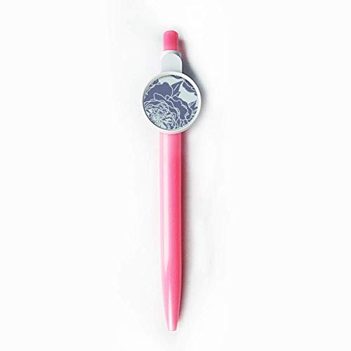 Stylo à bille rétractable pivoine bleu floral, une idée de cadeau délicate pour collègues