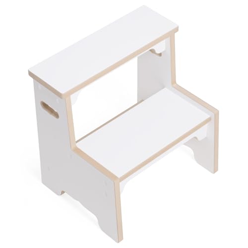 Marchepied enfant stable bois blanc bas de lavabo MISIOO