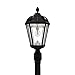 Gama Sonic Outdoor Solar Post Light, Black Aluminum, Royal Bulb, Beveled Glass, Single Lamp with 3-inch Fitter for Lamp Posts Warm White LED, 98B012 (Upgraded Panel and Battery)