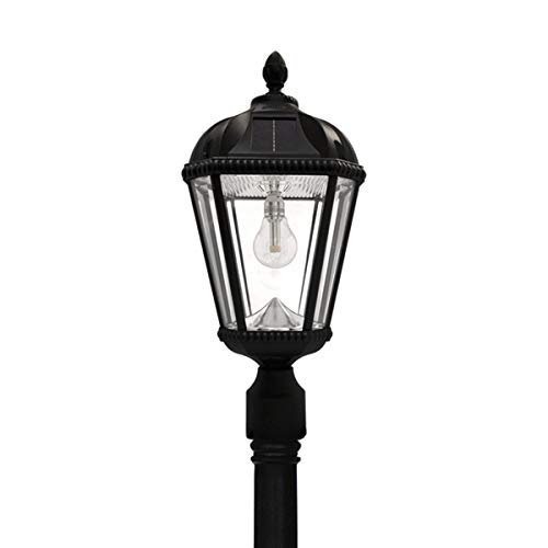 Gama Sonic GS-98B-F-BLK Royal Bulb Lamp Outdoor Solar Light Fixture, 3