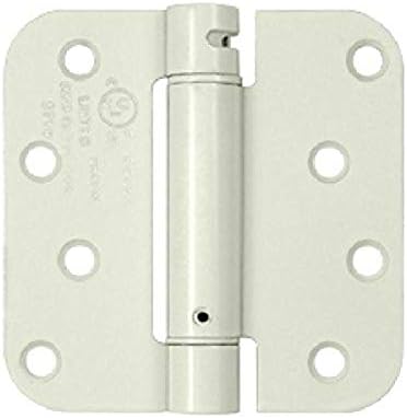 Deltana DSH4R5USPW Single Action Steel 4-Inch x 4-Inch x 5/8-Inch Spring Hinge