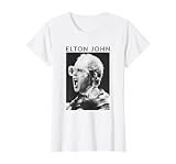Elton John - Foto Oficial en Blanco y Negro Camiseta, Mujer, Blanco, S