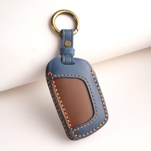Image of keyzone dual leather key cover for MG Hector 3 button smart key