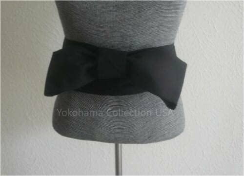 Japanese Cotton OBI Sash Belt Kimono Yukata 110" x 4"/Black/ Made in USA2