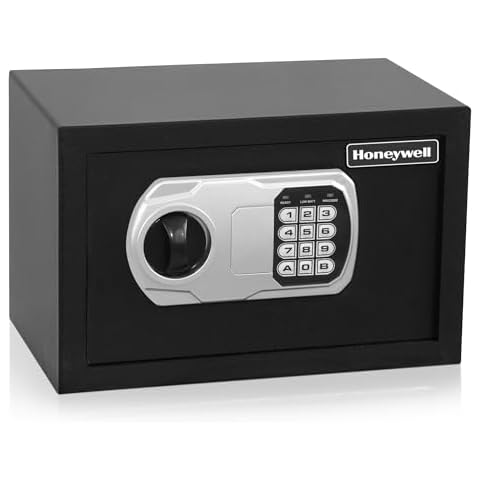 Honeywell Safes & Door Locks - Small Safe Box with Digital Lock for Home - Steel Security Locking Bolts & Keys Protect Personal Safe Box for Money Safe - Low Profile LED Display - 0.27 CU - 5101 Cover