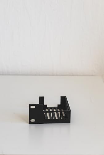 Soporte para rack Raspberry Pi 5 – Montaje impreso en 3D para racks de servidores de 19 pulgadas – Montaje a izquierda o derecha – Accesorios Home Lab (Negro, Izquierda)