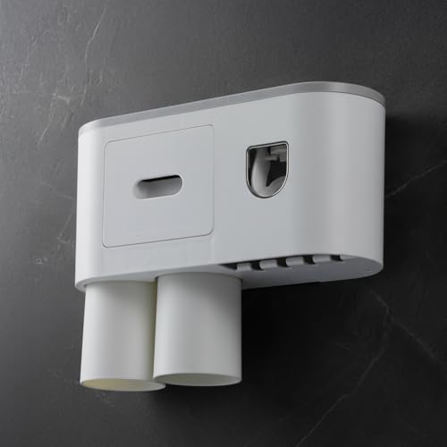 Amazon Basics Toothpaste Dispenser and Toothbrush Holder | Wall-M...