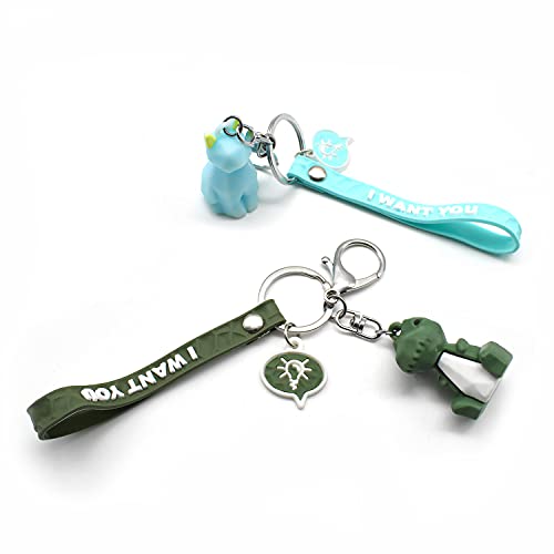 AMONENZ Trousseau, Mignon Porte-clés Mignon en Silicone, Dinosaure, Chat Porte-clés Pendentif Cartoon pour Sac à Main, Sac à Dos, Téléphone Portable Cover
