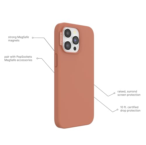 Image of POPSOCKETS iPhone 14 Pro Case with MagSafe, Phone Case for iPhone 14 Pro, Grip Sold Separately, Wireless Charging Compatible - Terra-Cotta