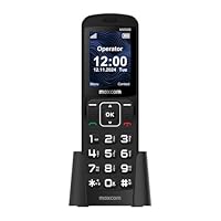 Maxcom MM34D 4G VoLTE Big Button Cordless Mobile Desk Phone for Home and Office use with SIM Card No Land Line Required Desktop Charger UK Plug - Black