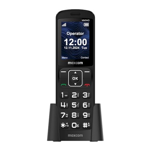 Maxcom MM34D 4G VoLTE Téléphone de bureau sans fil à gros bouton pour la maison et le bureau...