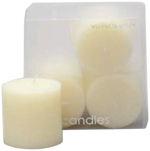 TAG Trade Associates Group Paraffin Mini Pillar 2x2 Candles Set of 4 Long Burning Hours for Home Decor Wedding Parties 2x2 Ivory