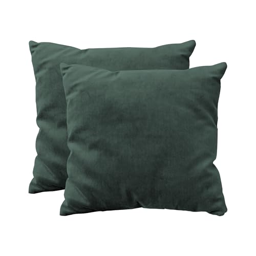 Image of R home Velvet Cushion Cover | Pack of 2 | for Sofa, Bed, Car, Living Room & Chair | Decorative Throw Reversible Cushion Covers (2, SEAWOOD Green, 18 X 18 INCH)