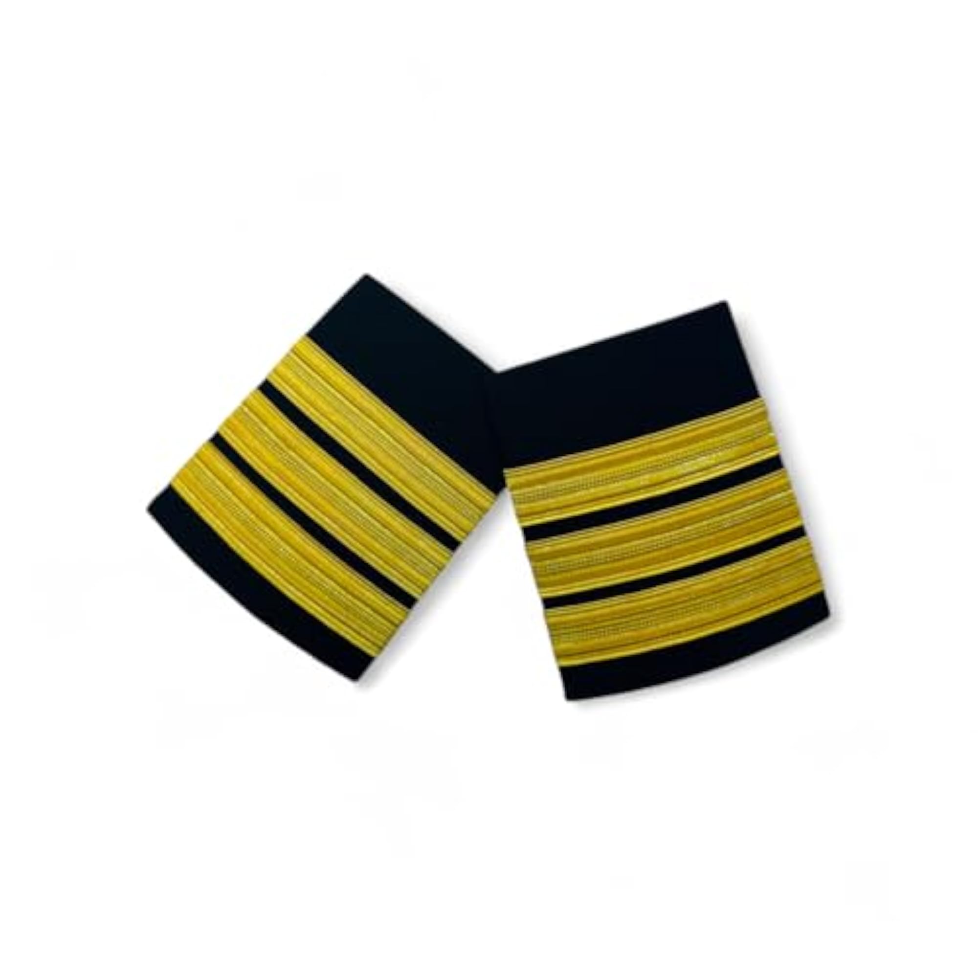 Men's Airline Pilot Hard Epaulettes, Professional 3-Bar Rank