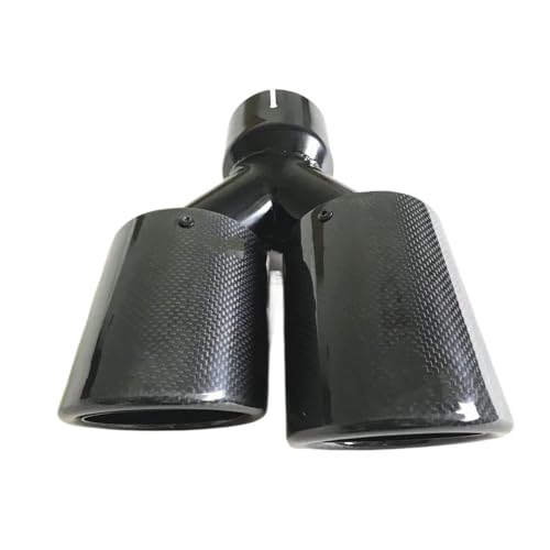 Punta de escape de fibra de carbono universal doble negra para personalizar tu coche de diario 4