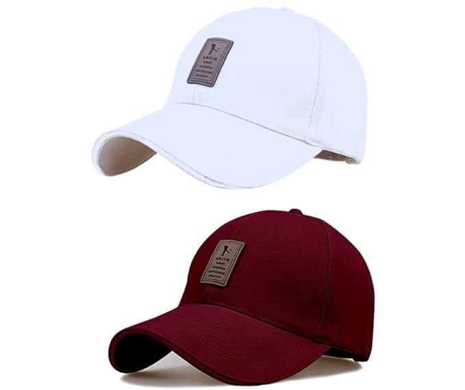 Image of rytoria Combo 3 Pcs Cap for Men and Women Unisex Cotton Caps Adjustable Strap Free Size Summer Sports Cricket Gym Dance