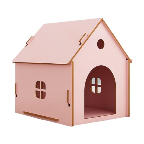 Kennel Cat Kennel Easy to Assemble, Good Ventilate, Big Space, Stable and Durability, Suitable for All Seasons, for Small Animal, Kitty, Dogs (Color : Pink A, Size : 50 * 44 * 52CM)