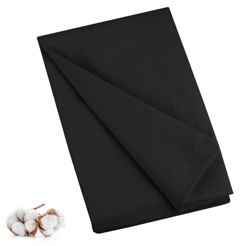 PEASUG 100% Cotton Muslin Fabric 59 Inch X 5 Yards Muslin Fabric by The Yard Medium Weight Draping Fabrics Suitable for Sewing Embroidery Garments Crafts Material-Black