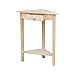 IC International Concepts Corner Accent Table Solid Real Wood, Sturdy Parawood, 19.7