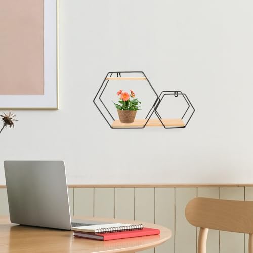 Estantería flotante negra compacta estante de pared decorativo y cocina 7