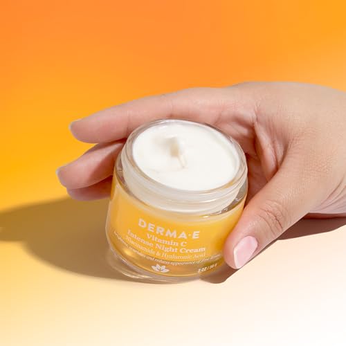 Derma E DERMA-E Vitamin C Intense Night Cream, 2 Oz, Brightening and Hydrating Facial Skin Renewing Cream, Anti-Aging Overnight Face Moisturizer for Skincare and Youthful Radiance