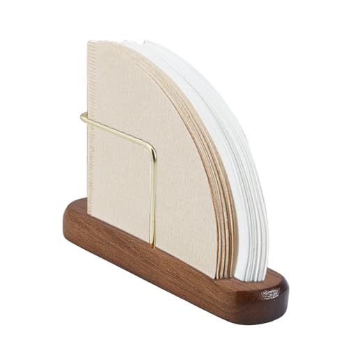 DICOSMETIC 1 Set Kaffeefilterhalter Aus Holz Und Edelstahl Zur Aufbewahrung von Kaffeefiltern Inklusive Ständer Für Filter Und Aufbewahrungsspender Für Zuhause Büro Oder Bar