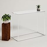 ☆: material: metal / hierro Mesas De Consola De Estilo De Hierro Forjado, Mesa De Sofá Lateral Tablas De Consola Negras Para Pasillo Muebles De Sala De Estar 80/100/120 / 150cm(Size:100 * 25 * 80CM,Color:blanco)