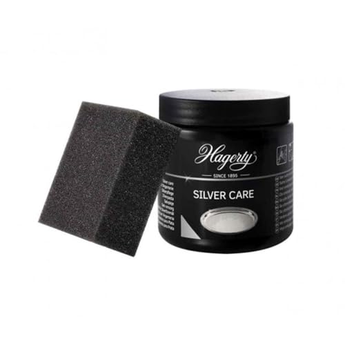 Hagerty Silver Care Silber Paste 185 g I Effiziente Polierpaste zur Reinigung & Pflege von Silber & versilbertem Metall I Silberputzmittel für angelaufene Silberwaren Teller Tabletts I inkl Schwamm