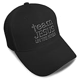 Speedy Pros Baseball Cap Team Jesus Life Time Member C Embroidery Acrylic Dad Hats for Men & Women Strap Closure Black