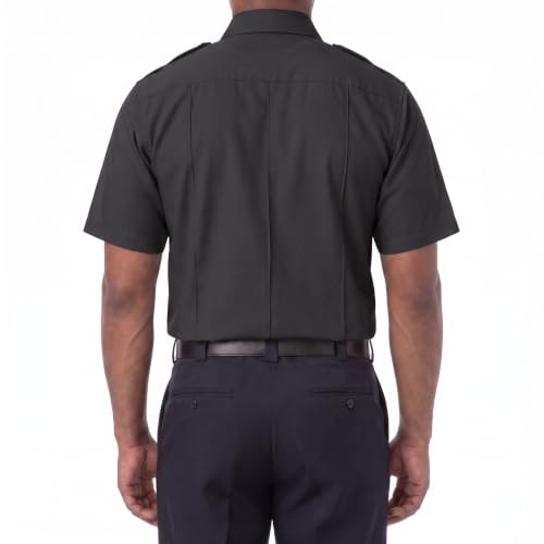 Image of First Class 100% Polyester Short & Long Sleeve Zippered Uniform Shirt 4 Pocket Hidden, Law Enforcement BDU Zipper Closure.