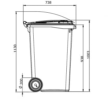 LPER Conteneur à déchets extérieur Professionnel 240 litres - Poubelle 2 Roues - Anthracite - Fabrication France éco-Responsable et Robuste 100% recyclé
