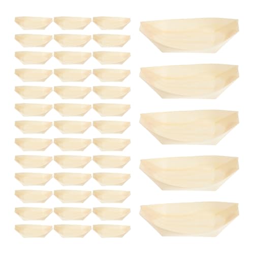 Platos descartables de madera sintética para sushi 6" x100 miniatura 1