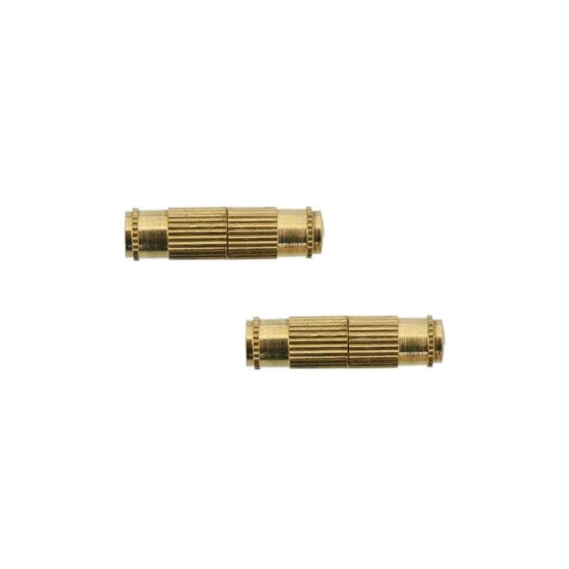 Barrel Clasps for Jewellery Making | Screw Lock Hook Connector for Necklace & Bracelet | Brass Twist Clasp | Color: Gold | Pack of 20 Pieces