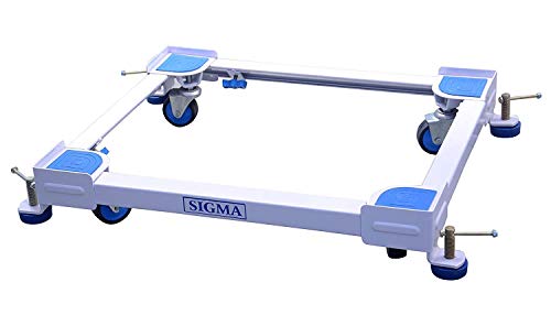 Image of BOLIDE Heavy Duty Adjustable Front and Top Load Washing Machine /Dishwasher /Air Cooler Trolley with Wheels (Blue)
