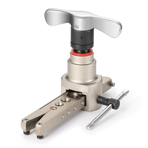 Image of TURBRO HVAC Flaring Tool for 1 /4 inch to 3 /4 inch Pipes | Eccentric Cone Type, Drill-compatible, or 45 Degree Single Flares, for Copper & Aluminum Pipes