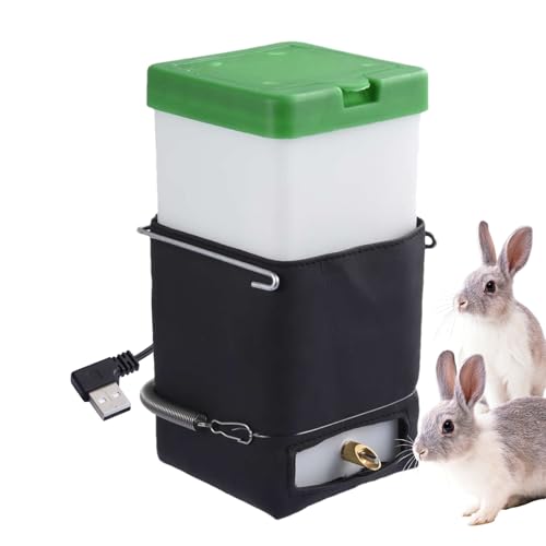 Heated Small Animal Water Bottle Automatic Temperature Maintenance Thermostatic Control Bunny Leak Proof Design Easy Cleaning System Reliable Mounting for Rabbits Hamster Guinea Pigs