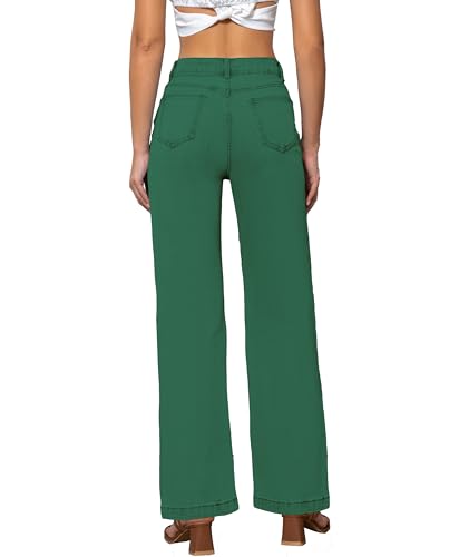 Womens Jeans Mid Waisted Straight Leg Loose Stretchy Lightweight Tummy Control Trendy Greener Jeans for Women 20254