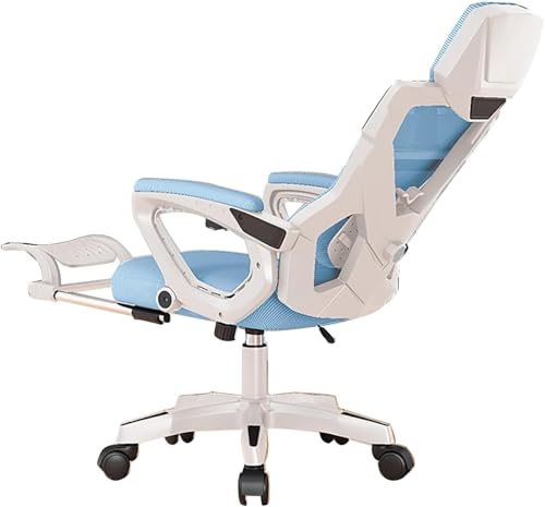Silla de oficina ergonómica con reposapiés, silla de escritorio de malla ajustable con respaldo reclinable, reposacabezas 3D, reposabrazos abatibles, silla de computadora de apoyo lumbar para el hogar