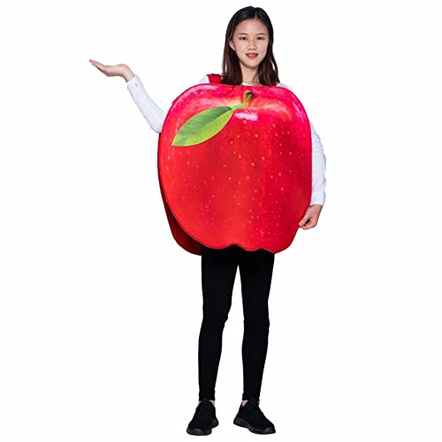 Tsffae Costume De Cosplay De Série Fruit Unisexe, Créatif Amusant, Spectacle sur Scène, Carnaval, Festival, Fête, Dessin Animé, Vêtements, Accessoires pour Adultes (Pomme)