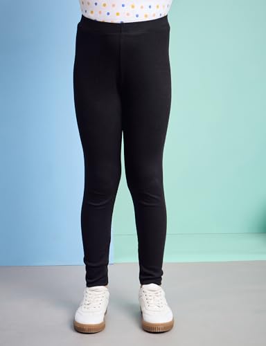 Image of Amazon Brand - Symbol Girl's Cotton Ribbed Stretchable Leggings | Ankle Length | Aged 2-14 Years