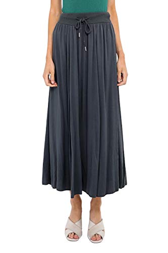 Jupe longue d'été pour femme avec cordon de serrage. - Gris - Taille Unique Cover