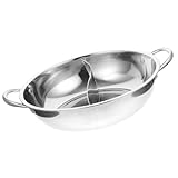 POPETPOP Hotpot Topf aus Edelstahl mit Trennwand und Doppelgriff Induktionskochfeld...