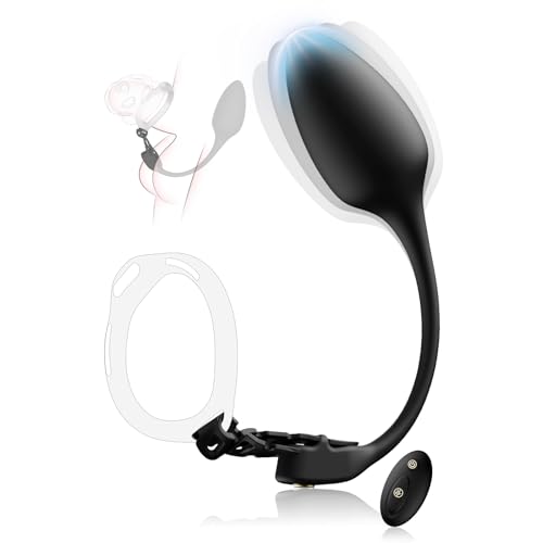 Chastity Cage Male Cock Cage Anal Toy - Male Chastity Devices Vibrating Prostate Massager with 10 Vibrating Adult Sex Toys for Men Anal Vibrator Plug Penis Cage BDSM Bondage Gear & Accessories - Black