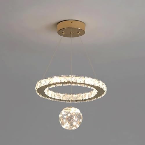 Chandelier en Cristal Moderne LED 18W pour Plafond Bas et Salle à Manger