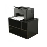 Rangement à plusieurs niveaux : l'étagère ouverte comprend un niveau principal pour maintenir votre imprimante en toute sécurité, un compartiment latéral pour organiser le papier et les fournitures, et une étagère inférieure pour les fichiers et autres articles essentiels.